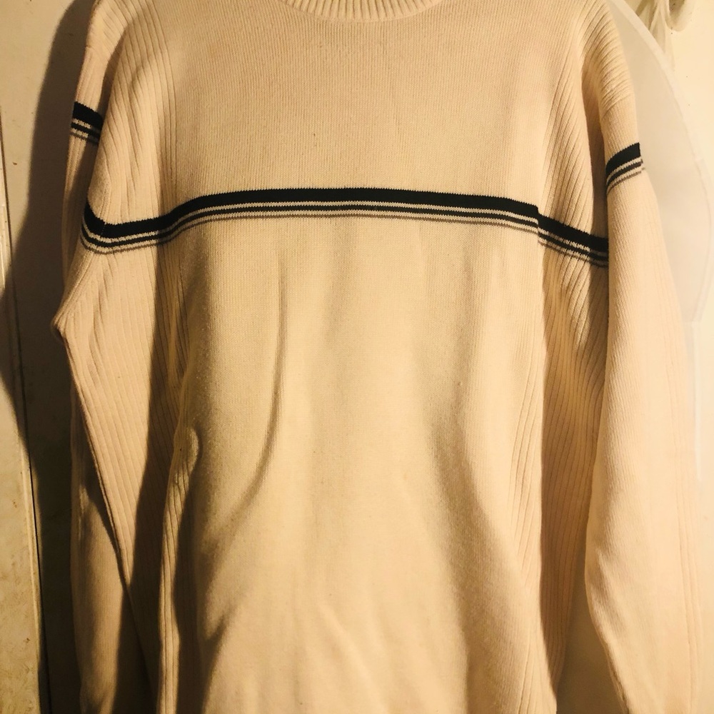 Arizona Jean Company Classic Crewneck Sweater Cream Black